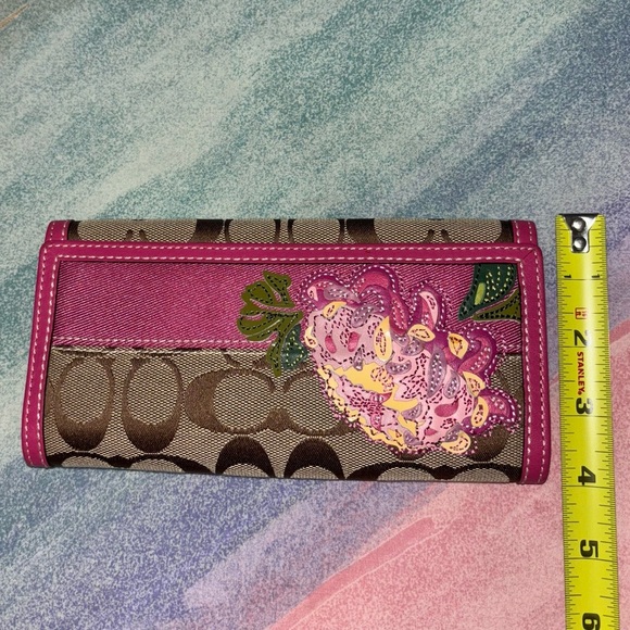 COACH Flower Applique Pink Tote Bag & purse & wallet matching set - Picture 9 of 16